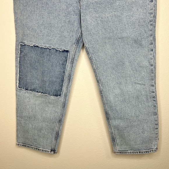 Abercrombie & Fitch The Ankle Straight Ultra High Rise Jeans Knee Patch 33 16s - Picture 4 of 16